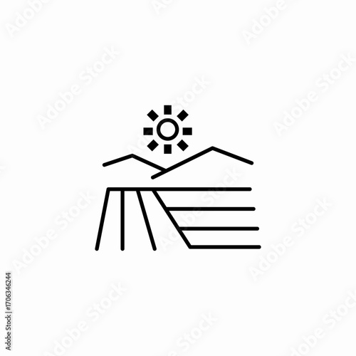 field with sun icon sign vector