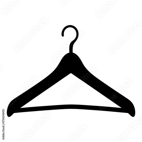 Silhouette of a simple clothes hanger, a closet essential for organization