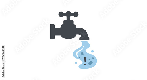 a dripping faucet with water flowing out steadily