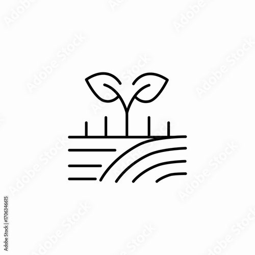 plant growth field icon sign vector