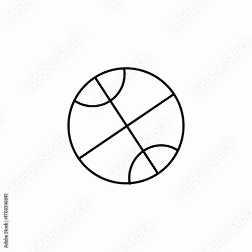 outlined basketball icon icon sign vector