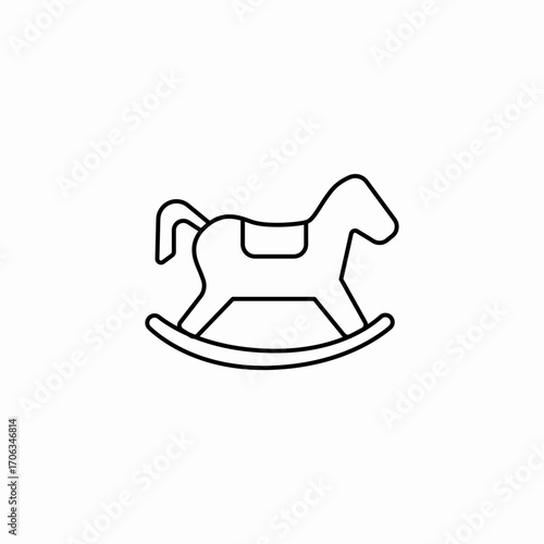 rocking horse toy icon sign vector