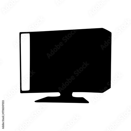 Stylized Computer Monitor Icon Depicting Technology and Screen Display