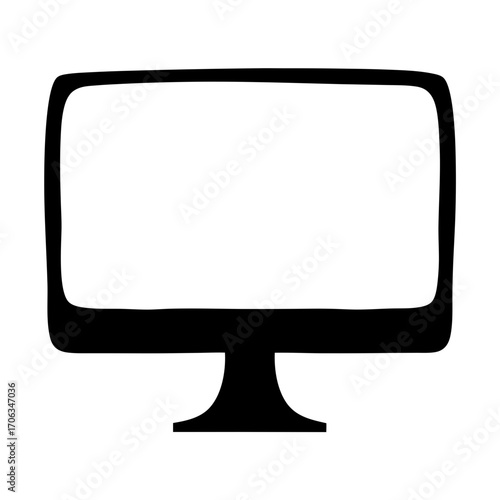 Stylized vector graphic of a vintage television set in black and white