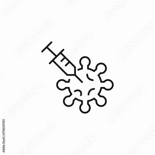 syringe and virus icon sign vector