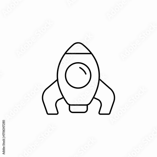 toy rocket ship icon sign vector