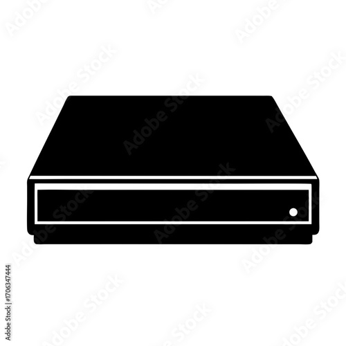 Black generic electronics media box, dvd player, or cable box illustration