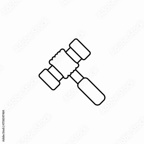 wooden judge's gavel icon sign vector
