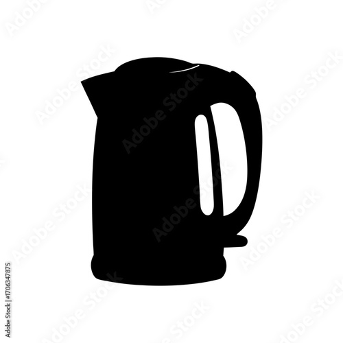 A sleek, modern electric kettle silhouette isolated on a white background design