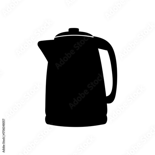 Silhouette of an elegant tea or coffee kettle with a stylish design