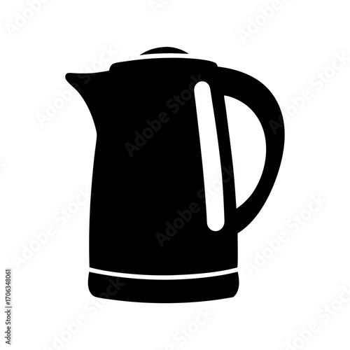 Modern electric kettle design with a water level window and ergonomic handle