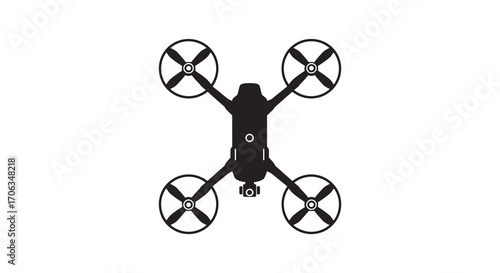 a sleek black drone with four rotors and protective guards
