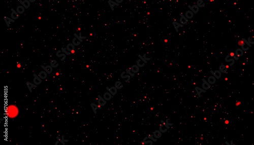 Red dots scattered on black background