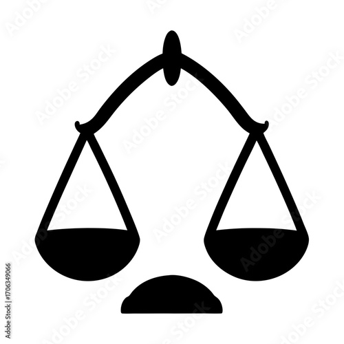 Simple black and white depiction of the Scales of Justice symbol