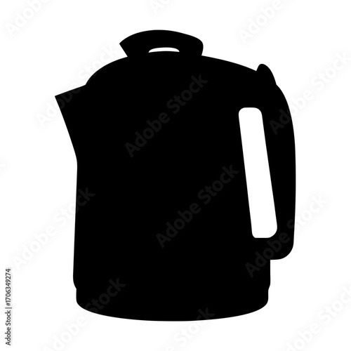 Silhouette of an electric kettle, illustrating kitchen appliances and tea preparation