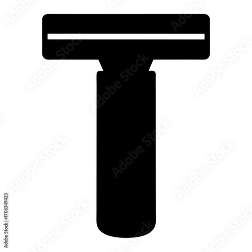 Stylized minimal illustration of a double edge razor, perfect for a clean shave