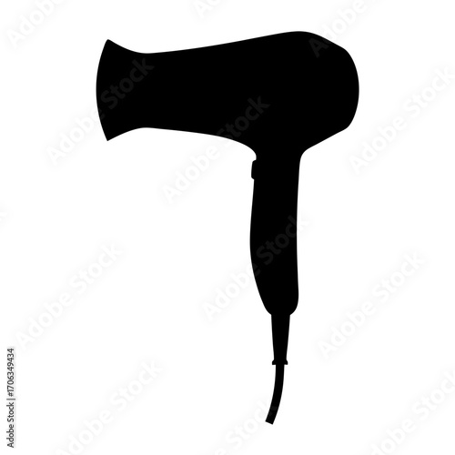 Silhouette of a professional hair dryer used in salons and at home