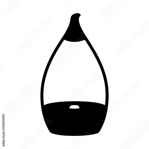 Black and White Silhouette of an Essential Oil Diffuser for Aromatherapy