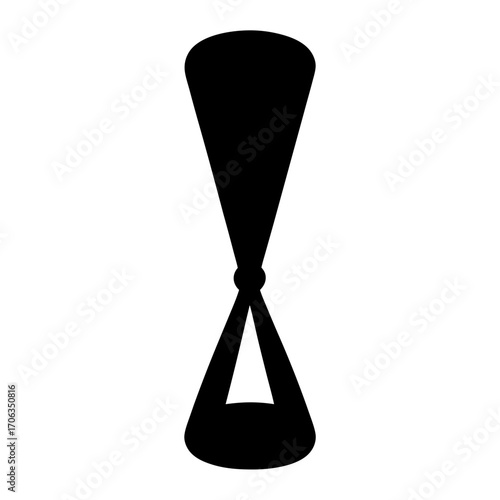 Stylized black and white hourglass image representing the passage of time