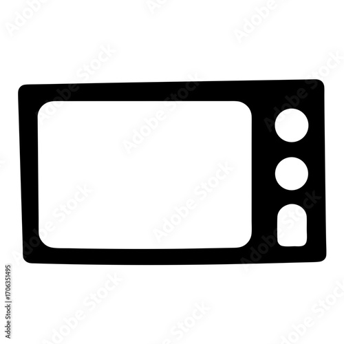Illustration of an old television set with simple and cute design