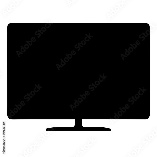 Silhouette of a flat screen monitor on a stand creating a bold visual