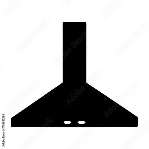 Black silhouette of kitchen chimney hood with two light buttons design