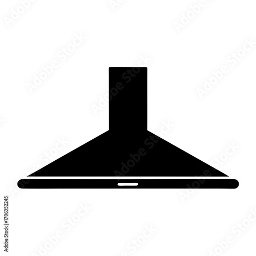 Black Silhouette Illustration of a Kitchen Range Hood on a White Background