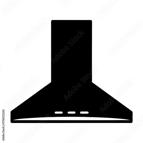 Black silhouette of a kitchen ventilation hood or range hood appliance