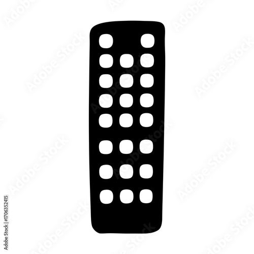 Stylized black monolith containing a repeating grid of evenly distributed white circles