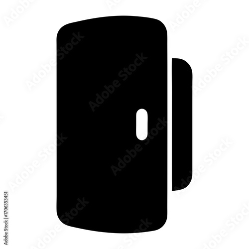 Abstract black vector coffee mug silhouette with a single oblong detail