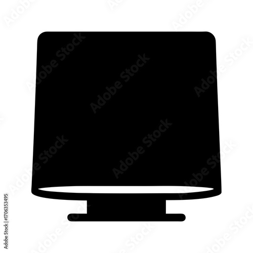 Simple Black Silhouette Illustration of a Table Lamp with a Classic Shade