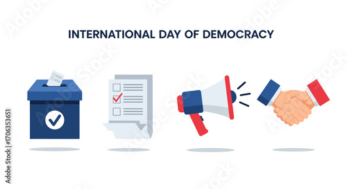 Celebrate International Day of Democracy with voting advocacy and unity empowering citizens worldwide for a better future, Generative AI.