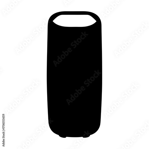 Silhouette of a modern smart speaker with a minimalist aesthetic design