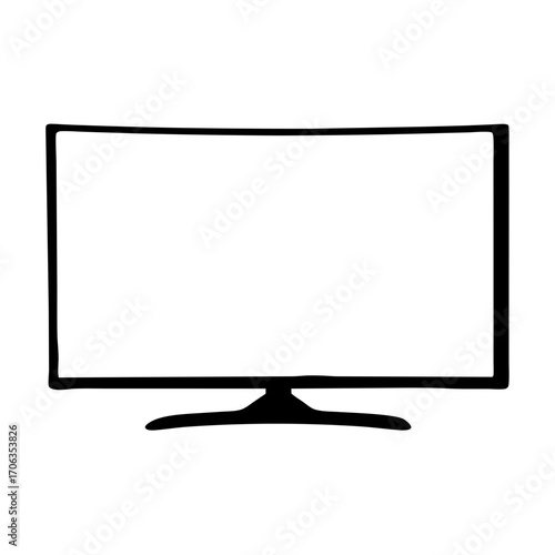 Illustration of a modern flat screen computer monitor isolated on white background