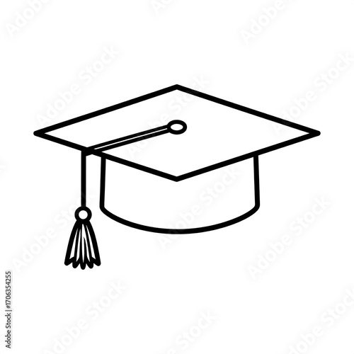 Simple black outline of a graduation cap (3)