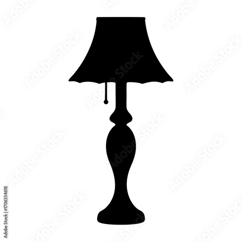 Silhouette of an elegant table lamp with a classic design elements