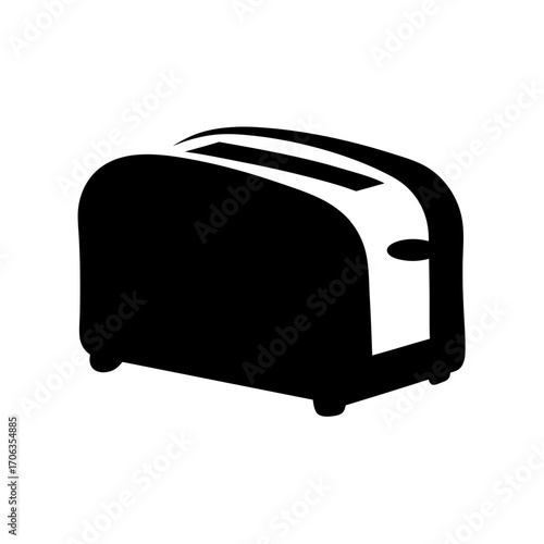 Monochromatic kitchen appliance silhouette representing a two slice toaster design