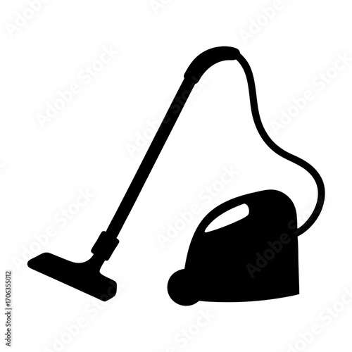 Simple black and white illustration of a domestic vacuum cleaner device