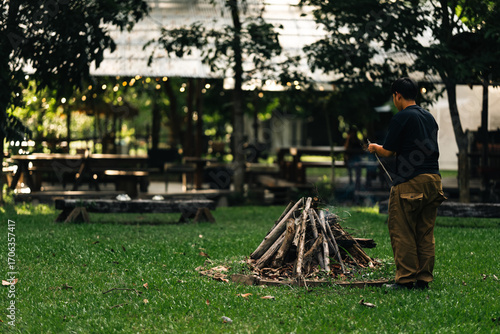 Campfire area surrounded by...