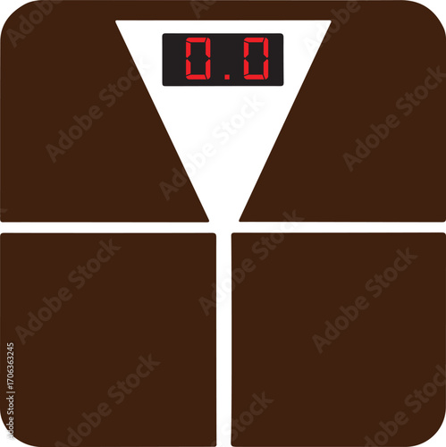 Bathroom Weighing Scale Color Vector Design