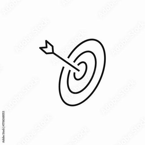 arrow hits target icon sign vector