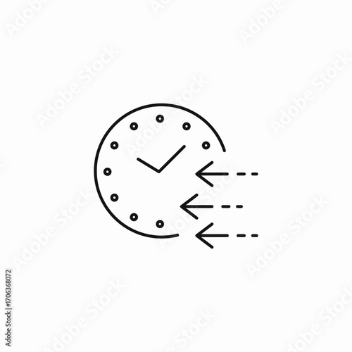 arrows into clock icon sign vector