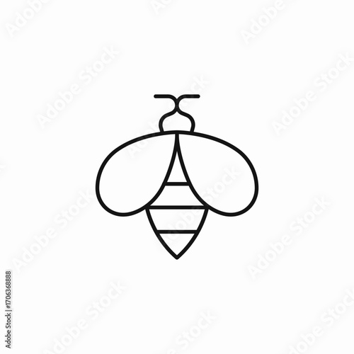 flying bumblebee insect icon sign vector