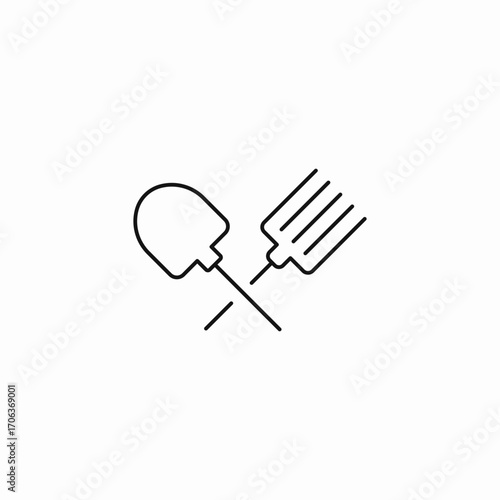 garden tools crossed icon sign vector