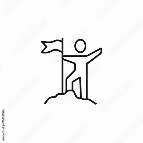 goal accomplished flag icon sign vector