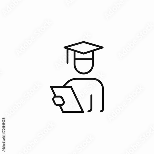 graduate with diploma icon sign vector