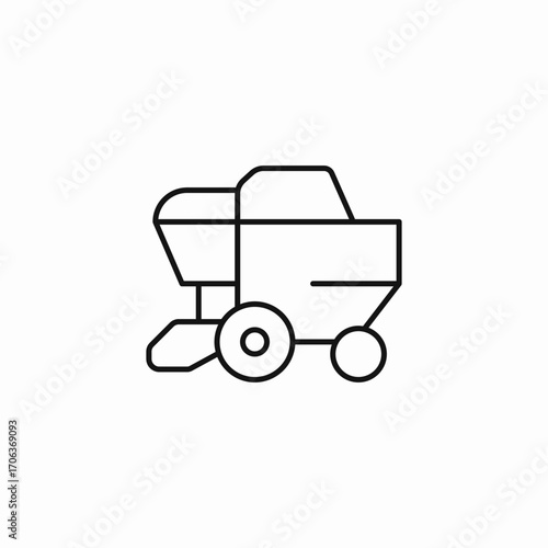 grain combine harvester icon sign vector