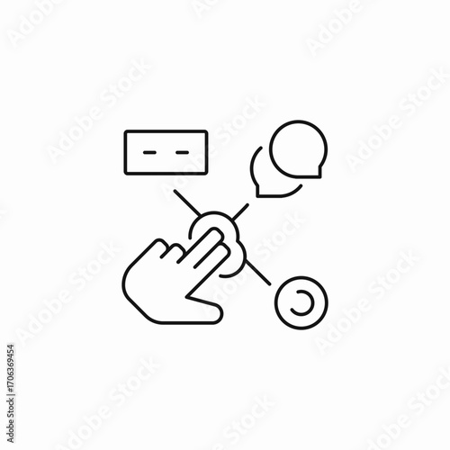 interactive touch display icon sign vector