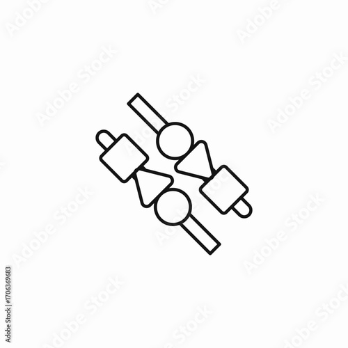 meat and veggie skewers icon sign vector