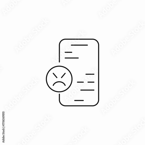 negative feedback document icon sign vector
